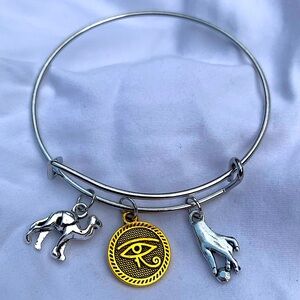 Brand New! Handmade! Adjustable Charm Bangle Bracelet!